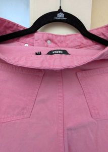 Pink Wide Leg Denim Pants