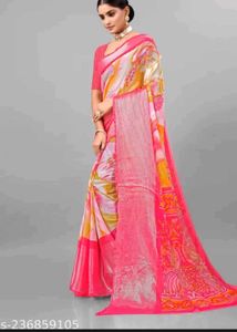 Vibrant Floral Print Saree