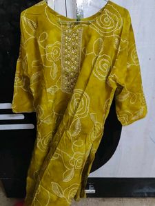 Stylish Kurta with Embellished Neckline