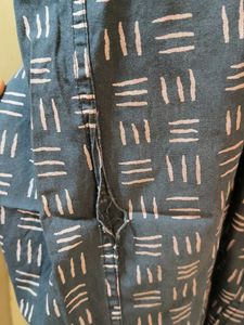 Blue Printed Drawstring Pants