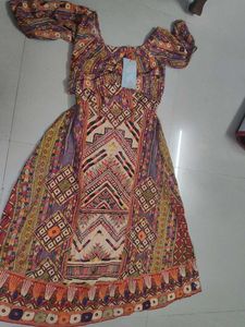 aarke by Ritu Kumar Boho Print Off-Shoulder Dress