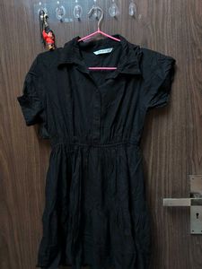 Chic Black Button-Up Dress