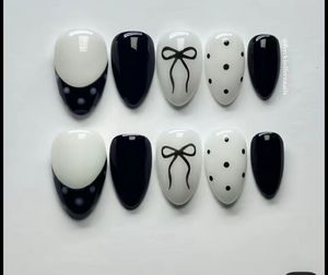 Chic Black & White Press-On Nails