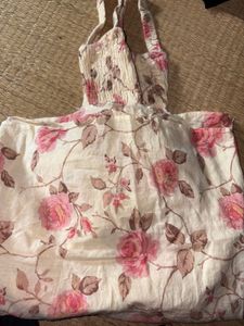 like new Floral Smocked Tiered Midi Dress