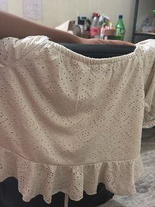 Chic Ruched Eyelet Crop Top