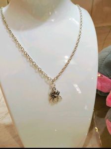 Silver Spider Charm Necklace