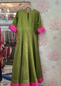Elegant Olive Green Gown