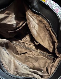 Studded Black Leather Tote Bag