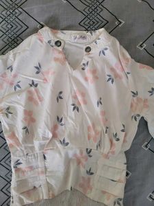 Floral Print Bell Sleeve Top