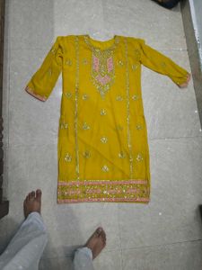 Vibrant Yellow Embroidered Kurta Set