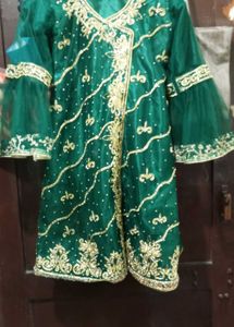 Emerald Green Embroidered sharara set