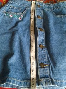 Denim Mini Skirt With 2 top For Young Girl