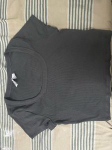 H&amp;M charcoal Crop Top