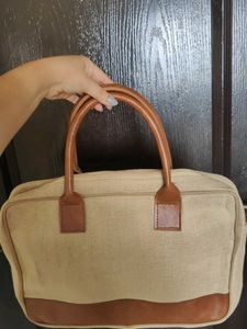 Stylish Canvas &amp; Leather Laptop Bag