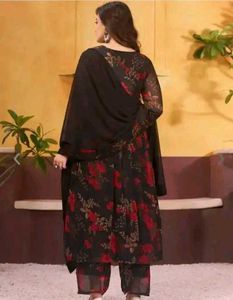Floral Print Anarkali Suit Set