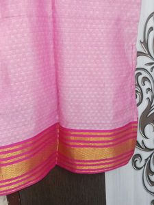 Pink Silk suit with Gold Border
