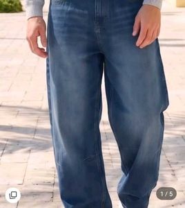 SHEIN Wide Leg Blue Denim Jeans