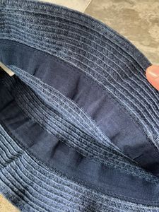 H&amp;M Stylish Blue Straw Hat with Ribbon