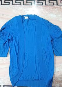 Blue Open Front Shrug