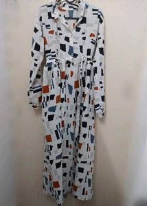 white printed dress