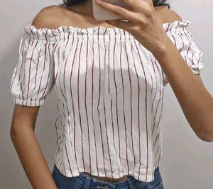 Off-Shoulder Striped Top