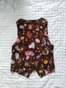 Boho Floral Print Sleeveless Vest