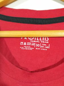 Red Printed T-Shirt For Boy's