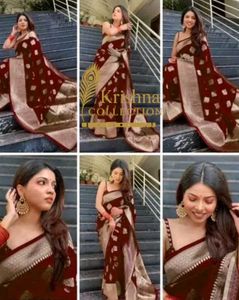 Elegant Maroon Banarasi Saree