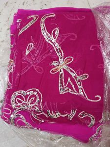 Stunning Pink Embroidered Saree