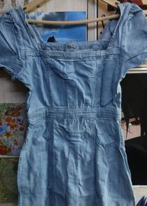 Light Wash Denim Button-Up Dress