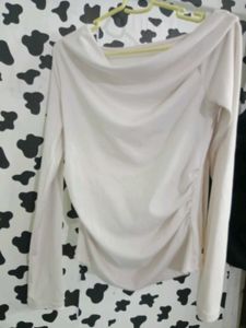 Style Cast× revolt Elegant White Long Sleeve Tops