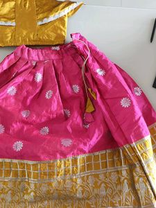 Beautiful Pink &amp; Yellow Lehenga Choli