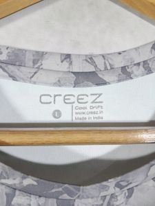 Grey Printed Casual Active T-Shirt (Women's)
