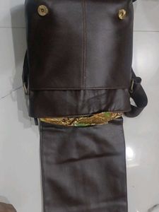 Brown Leather Crossbody Messenger Bag