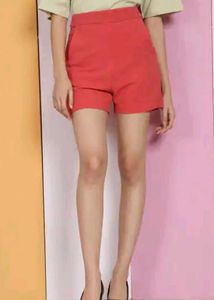 Red High-Waisted Shorts