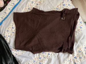 Chic Brown Sleeveless Wrap Top (vest like)
