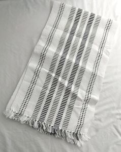 White And Black Print Table Runner Mid Cover