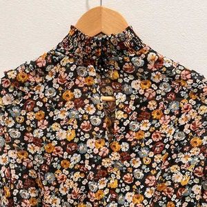 Zara Floral Ruffle Blouse
