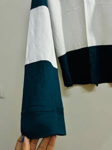 Green and white sweatshirt