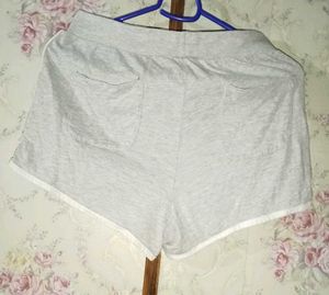 Grey Cherry Print Shorts