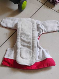 Red Cloth Diaper with Snaps