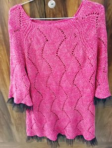 Knitted Rose Pink Top