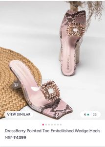 Stylish Snake Print Mules with Rhinestones