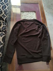 Men's Black Textured Long Sleeve T-Shirt