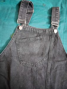 Black Denim Pinafore Dress/dungree dress