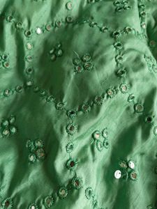 Elegant Green Mirror Work Lehenga Choli Set