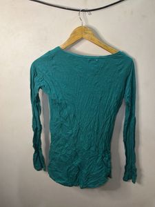 Teal Long Sleeve Henley Top