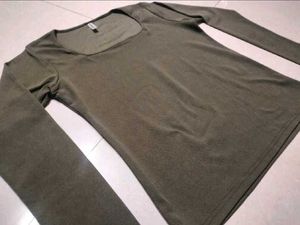 Olive Green Long Sleeve Top
