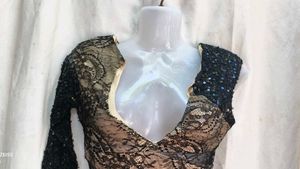 Sequin Lace One-Sleeve Mini Dress