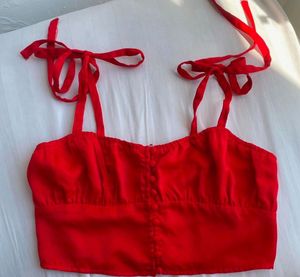 Forever 21 Red Tie Strap Cami Top